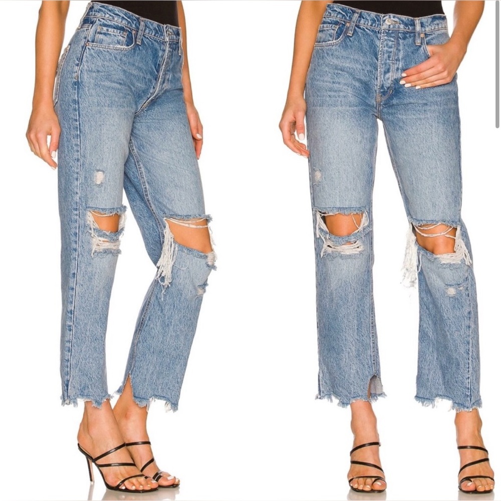 Free People We The Free Tapered Baggy Boyfriend Distressed Jeans Women's 29 - Picture 2 of 9